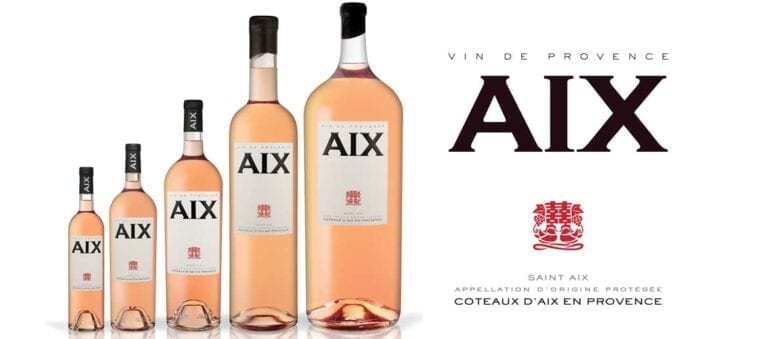 AIX Rose wine from Provence, France bottles