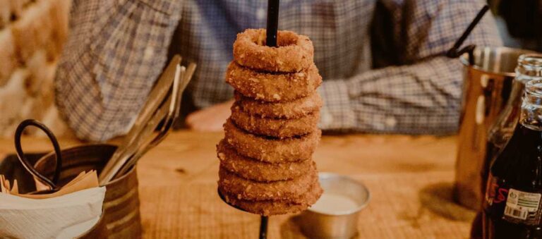 Onion rings on a stick pinot blanc domaine zind humbrecht white wine Alsace