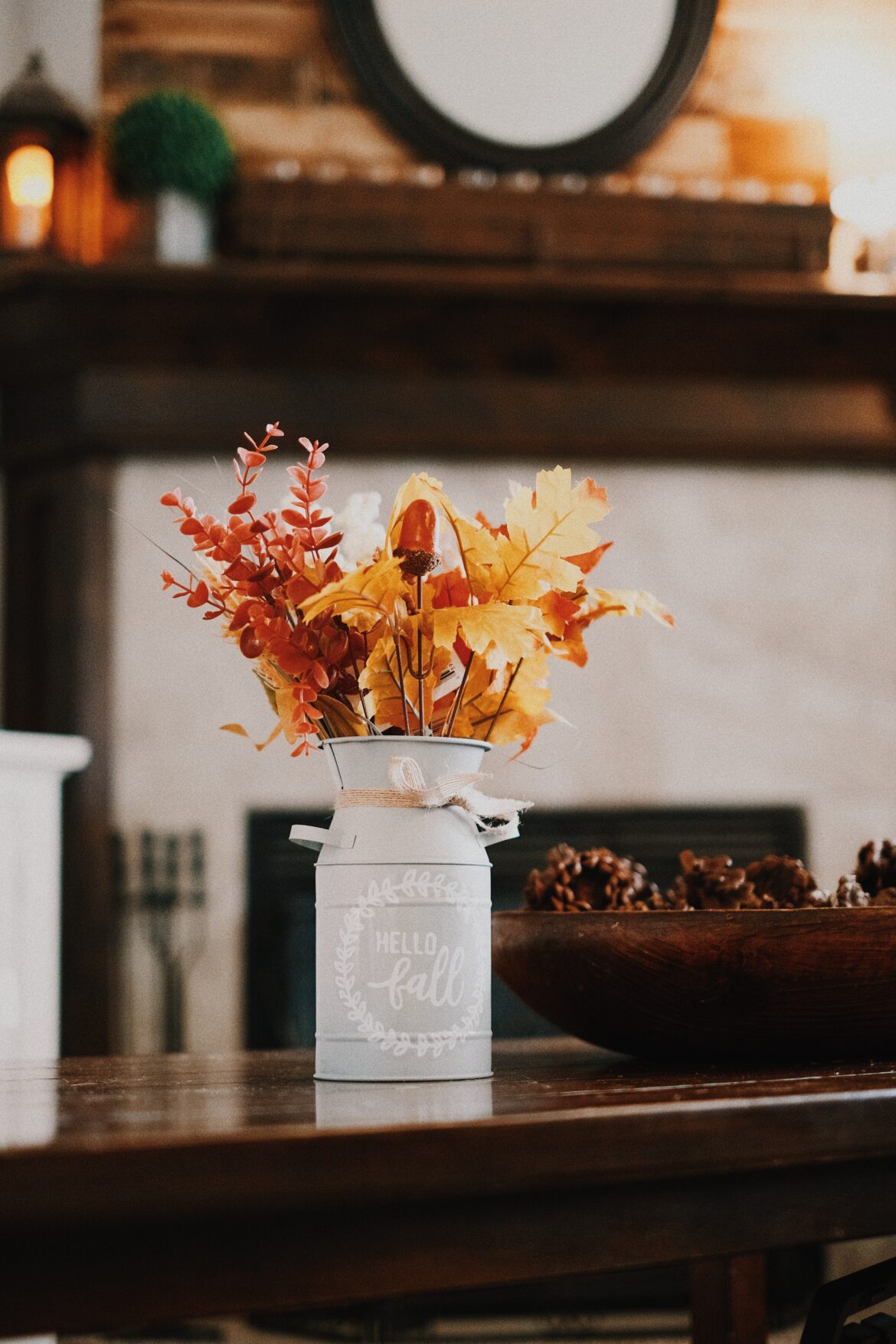 Fall Table with Hello Fall Jug