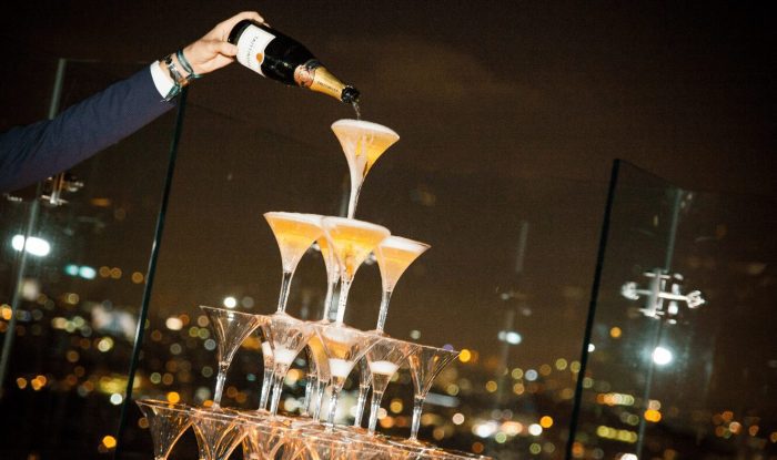 Champagne Taittinger Tower night Champagne Taittinger Tower night